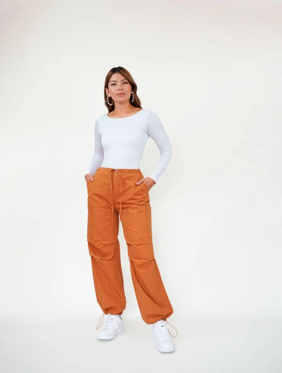 Pantalón para Mujer Camel Tipo Parachute - Inna Terracota