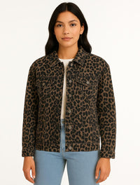 Chaqueta Para Mujer Oversized Estampado Animal Print  - The Amber