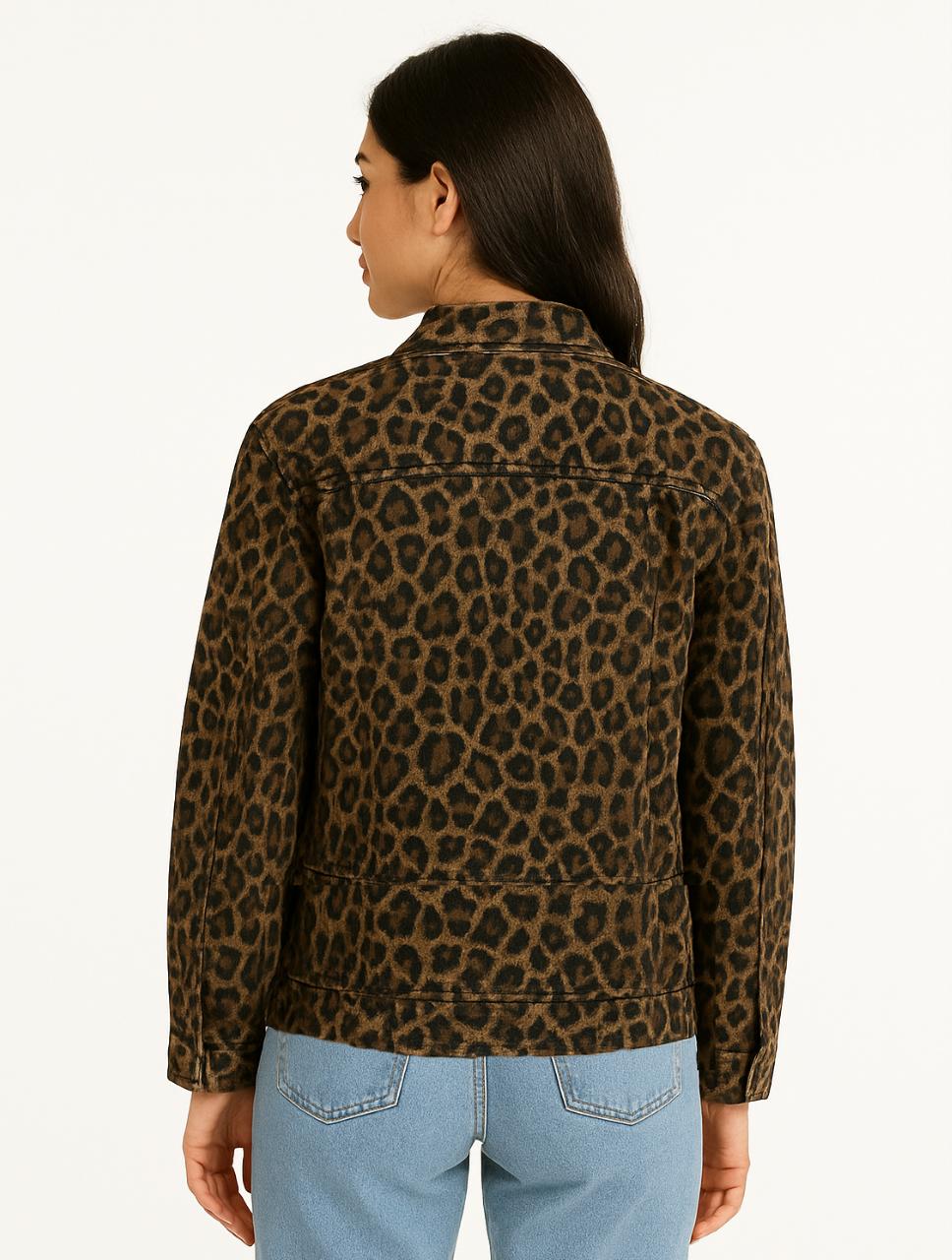 Chaqueta Para Mujer Oversized Estampado Animal Print  - The Amber