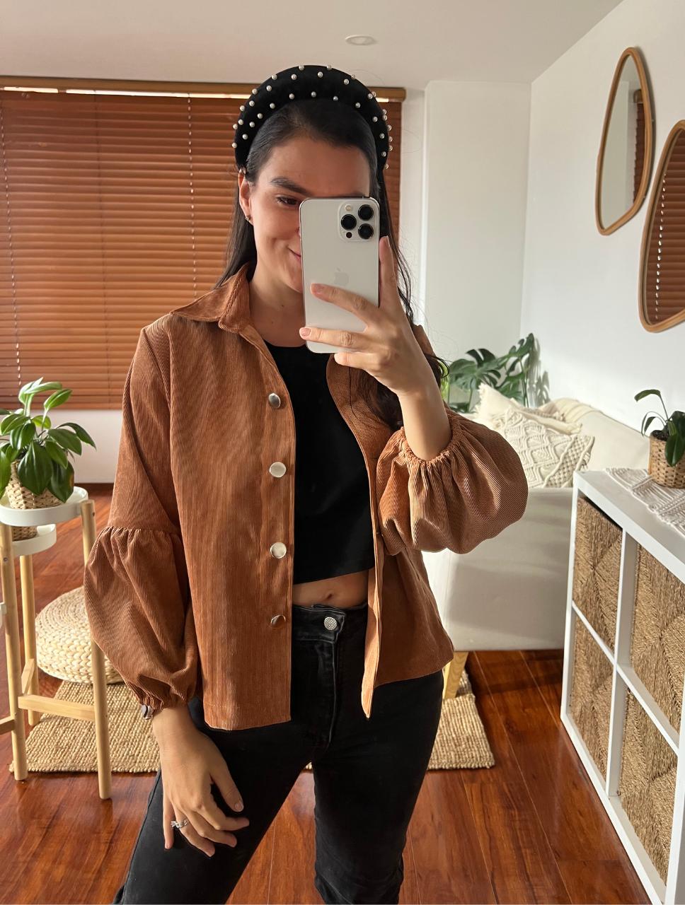 Chaqueta Manga Globo Tela Acanalada - The Puff