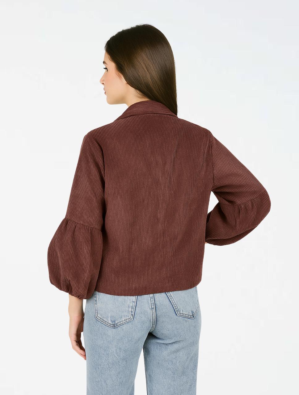 Chaqueta Manga Globo Tela Acanalada - The Puff