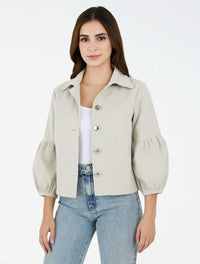 Chaqueta Manga Globo Tela Acanalada - The Puff