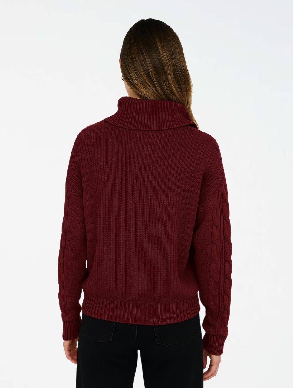 Suéter Para Mujer Trenzado Tejido con Cremallera - The Narrow