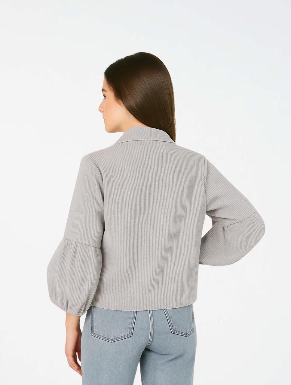 Chaqueta Manga Globo Tela Acanalada - The Puff