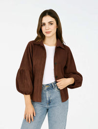 Chaqueta Manga Globo Tela Acanalada - The Puff