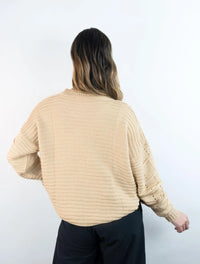 Suéter Cuello Redondo Con Detalle En Mangas - Elena Camel