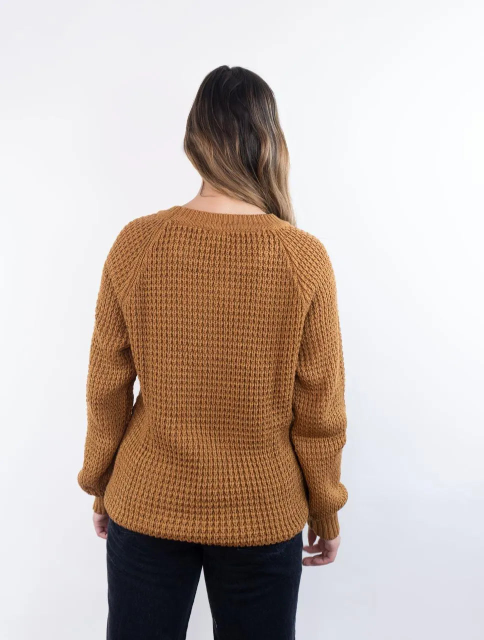 Suéter Largo Cuello Redondo Para Mujer - Chiara Cocoa