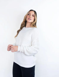 Suéter Cuello Redondo Con Detalle En Mangas - Elena Marfil