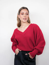 Suéter Manga Larga para Mujer Rojo Tejido - Galápagos Rojo