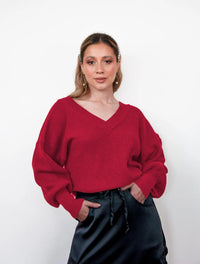 Suéter Manga Larga para Mujer Rojo Tejido - Galápagos Rojo