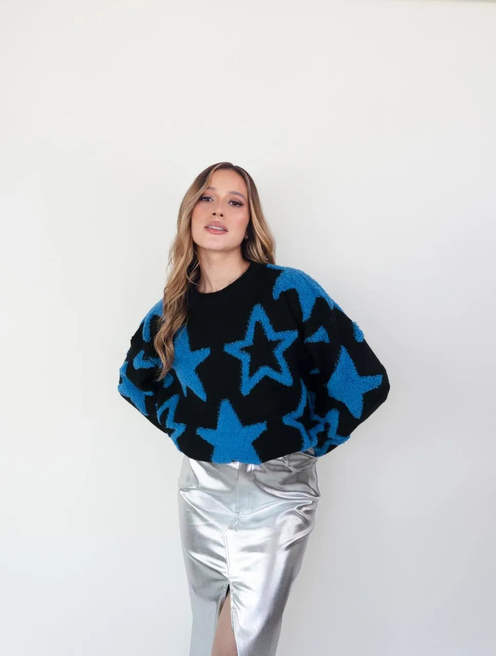 Suéter Para Mujer Cuello Redondo Estrellas - The Little Star