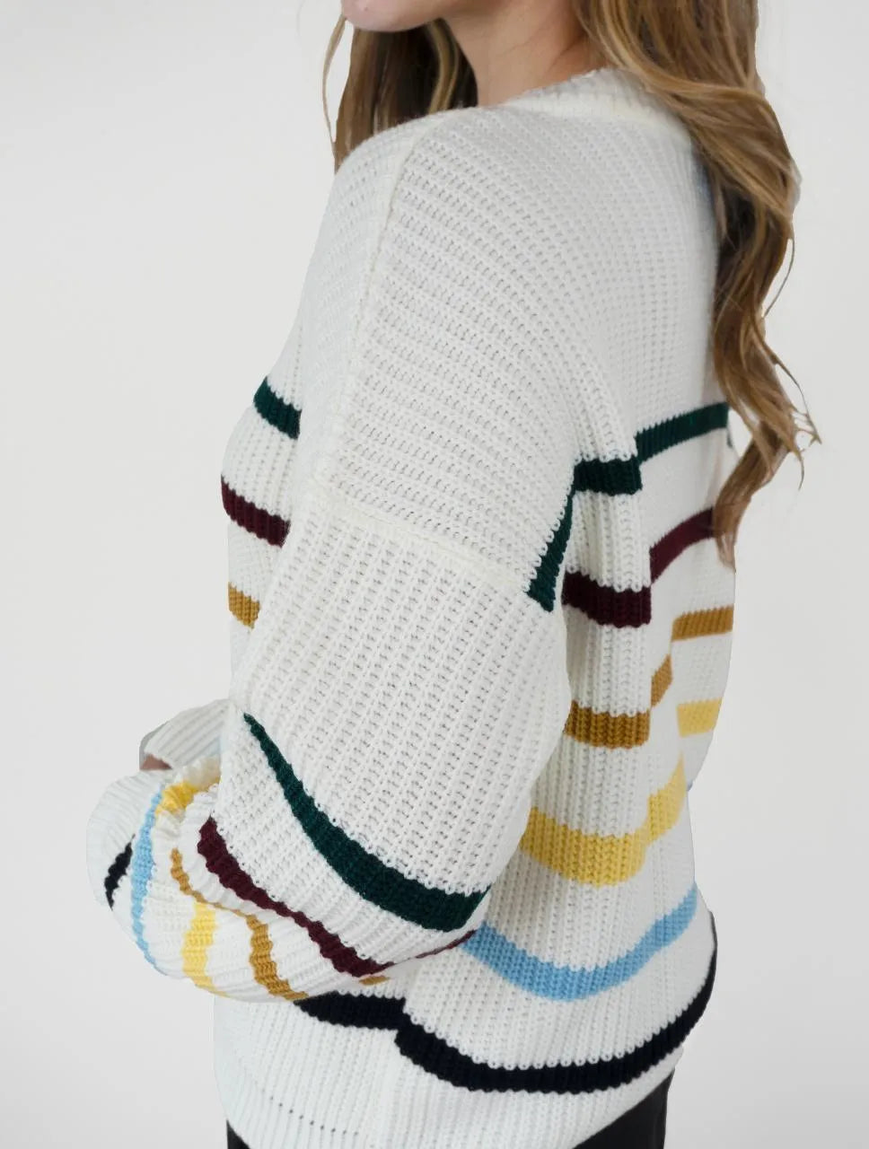 Suéter Para Mujer Cuello Redondo Rayas  - The Posh