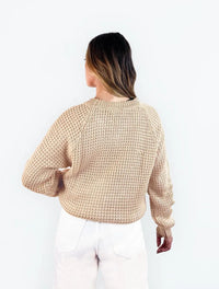 Suéter Largo Cuello Redondo Para Mujer - Chiara Camel