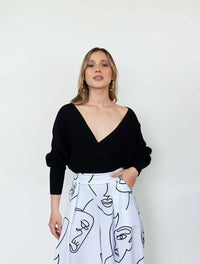 Pantalón para Mujer Estampado BlancoTipo Palazzo Tiro Alto - Prague Blanco