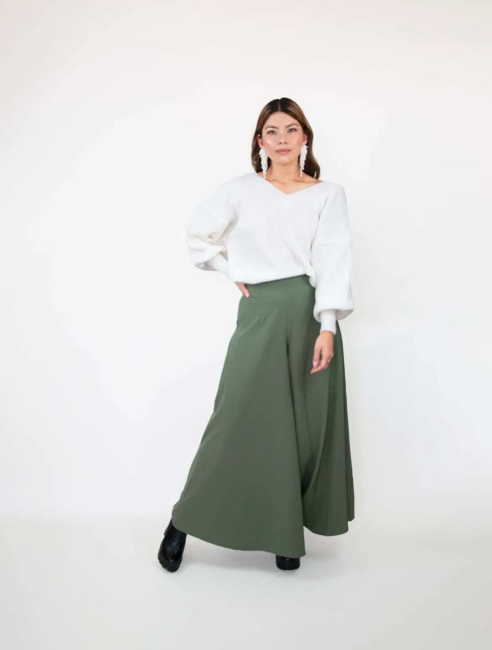 Suéter Manga Larga para Mujer Marfil Tejido - Galápagos Marfil