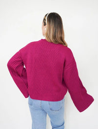 Suéter Cuello Redondo - Lola Magenta