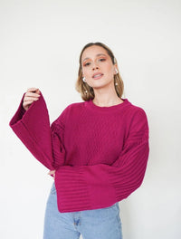 Suéter Cuello Redondo - Lola Magenta