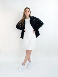 Vestido Tejido Cuello Redondo Para Mujer - Brooklyn Marfil