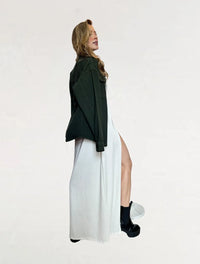 Vestido para Mujer Marfil Largo Escote Asimétrico - The Swift Marfil