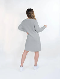 Vestido Tejido Cuello Redondo Para Mujer - Brooklyn Gris