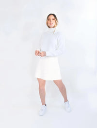 Vestido Tejido Cuello Alto Para Mujer - Siena Marfil