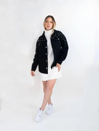 Chaqueta para Mujer Cazadora Denim Con Perlas - Frida