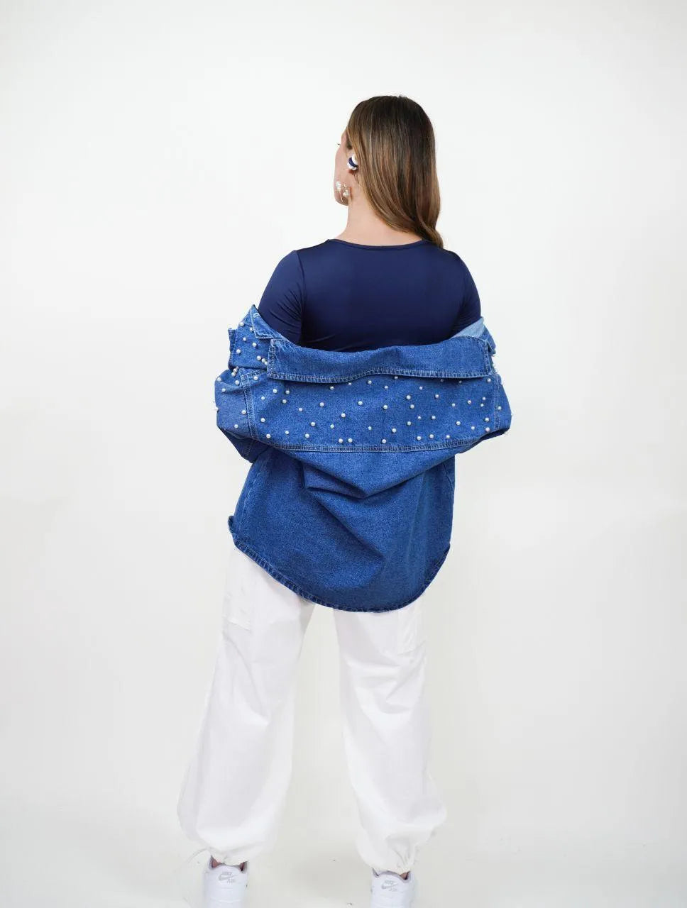 Chaqueta para Mujer Cazadora Denim Con Perlas - Frida