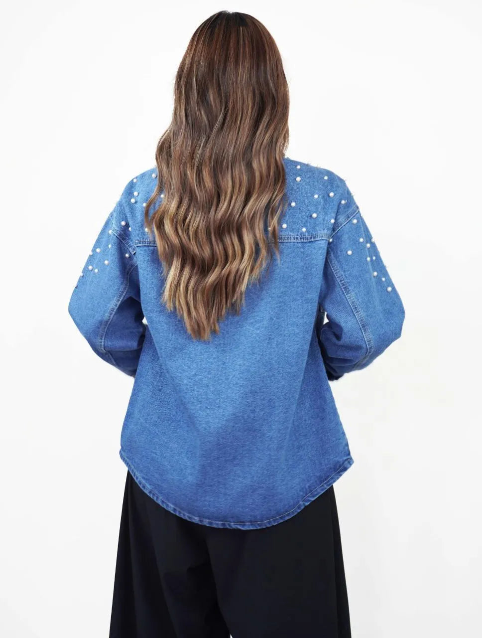 Chaqueta para Mujer Cazadora Denim Con Perlas - Frida