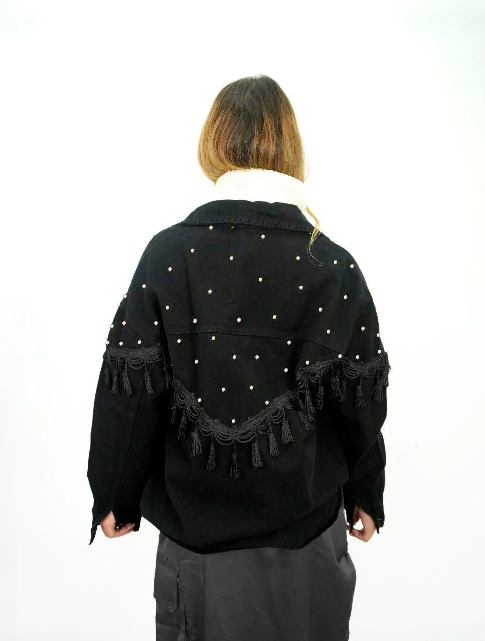 Chaqueta para Mujer Negro Denim - Boreal Perlas Negro