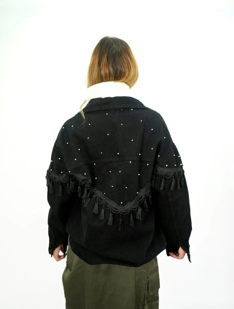 Chaqueta para Mujer Negro Denim - Boreal Puntos Negro