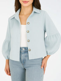 Chaqueta Manga Globo Tela Acanalada - The Puff