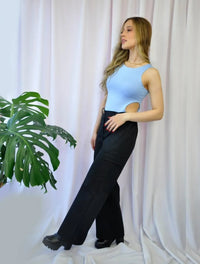 Body para Mujer Azul Bebé Cuello Redondo - René Azul Bebé - Molgoa