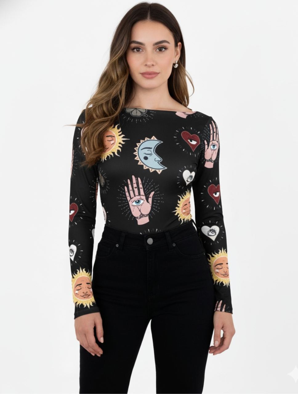 Body para Mujer Estampado con Lunas y Estrellas - The Cosmic