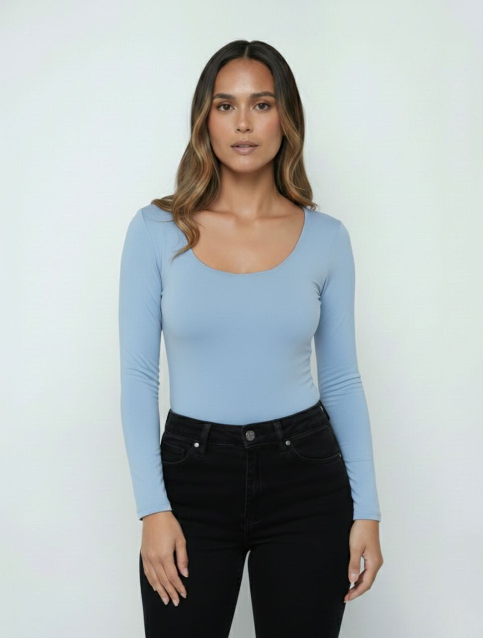 Body para Mujer Escote Redondo Manga Larga Tahiti Premium Estilo