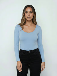 Body para Mujer Escote Redondo Manga Larga Tahiti Premium Estilo