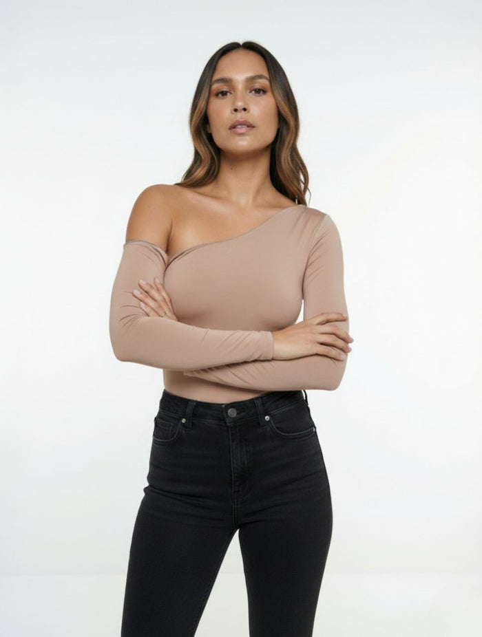 Body Para Mujer Escote Asimetrico The Bliss Hecho a Mano Textura