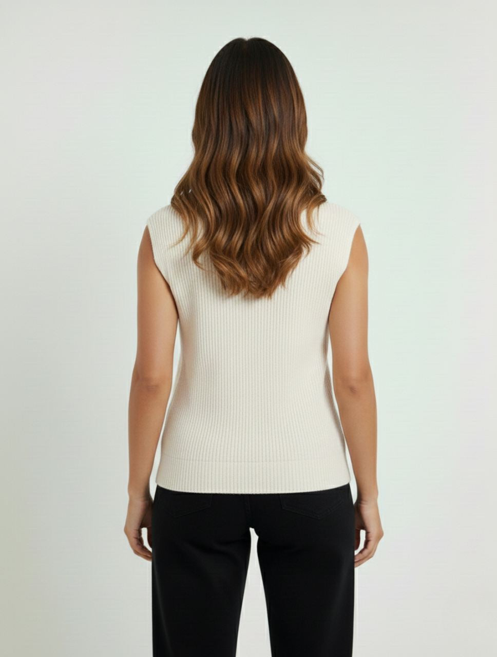 Chaleco Tejido Cuello Alto Para Mujer - The Estapé