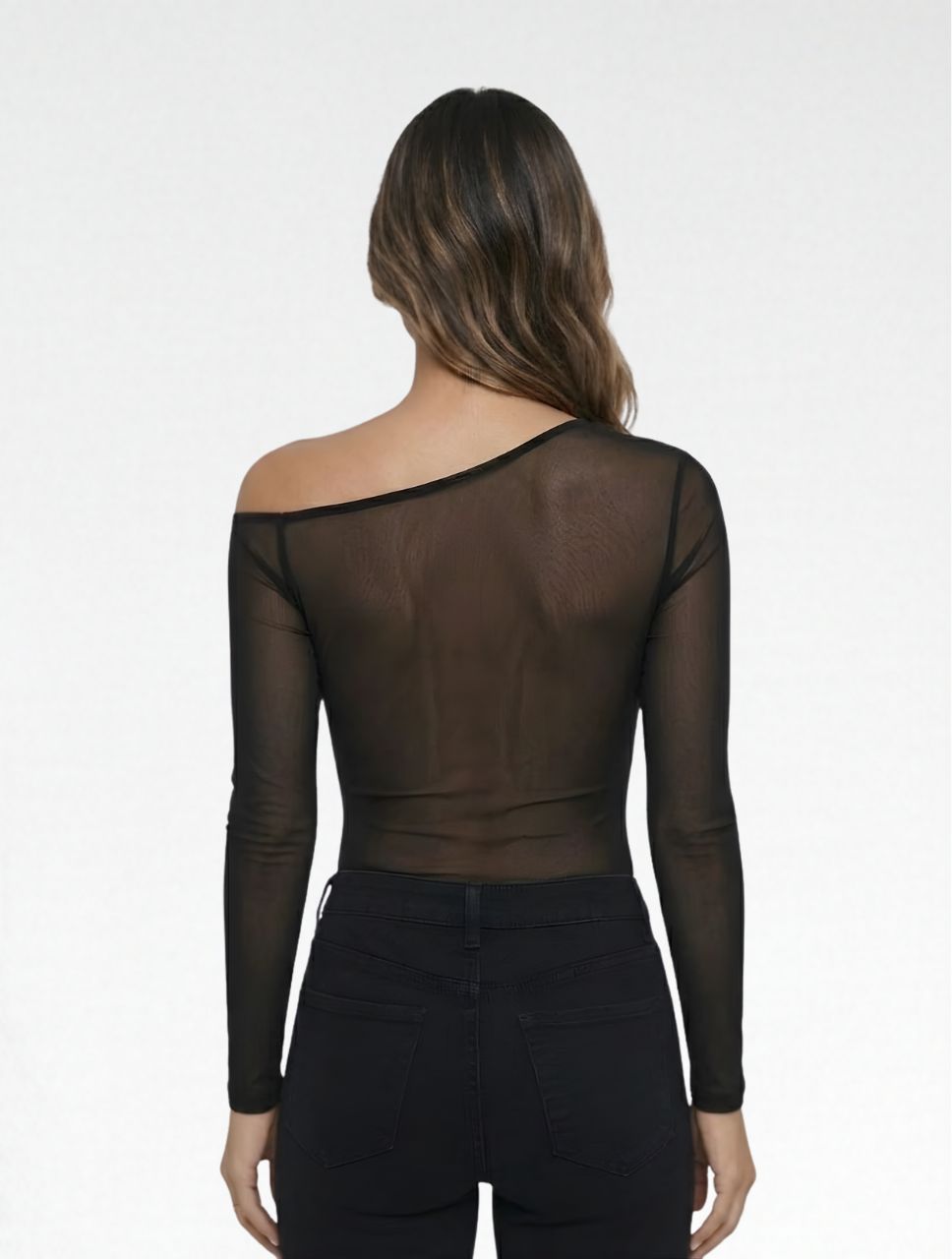 Body Para Mujer Mesh Escote Asimetrico - The Solar