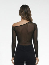Body Para Mujer Mesh Escote Asimetrico - The Solar