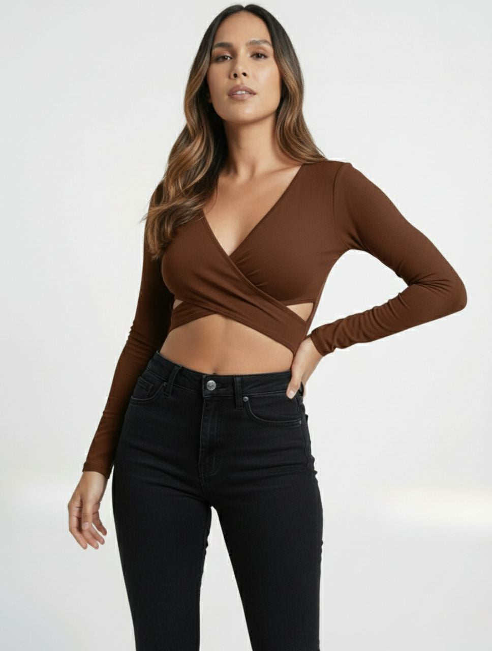 Body para Mujer Escote Cruzado Manga Larga - Adele