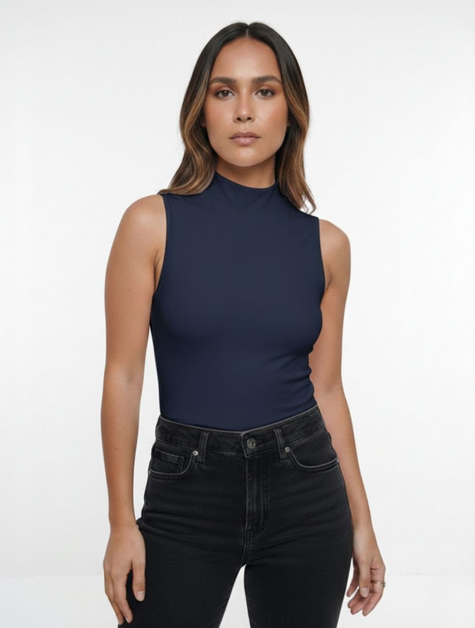 Body Box Para Mujer Cuello Medio The Midnight Hecho a Mano Textura