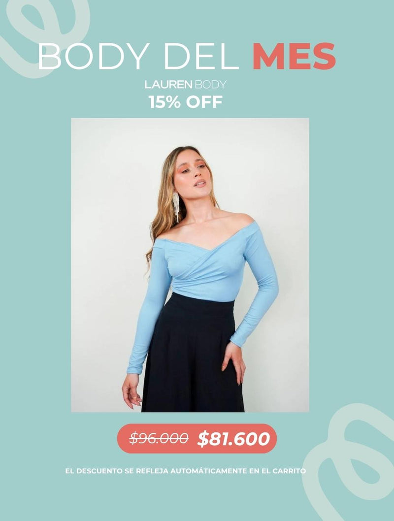 Body para Mujer Cuello Bandeja Manga Larga - Lauren