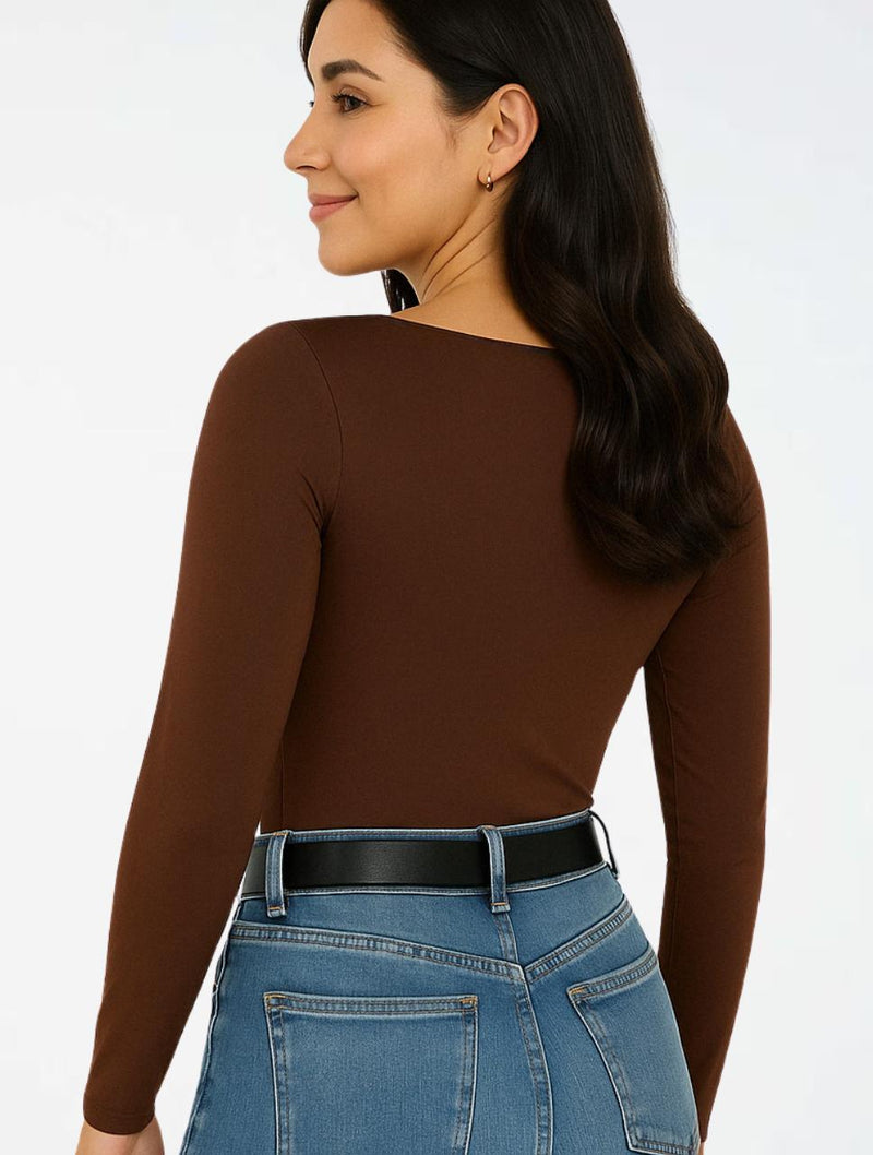 Body para mujer escote redondo manga larga - Tahiti