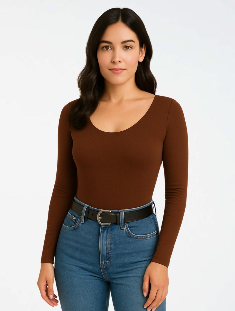 Body para mujer escote redondo manga larga - Tahiti