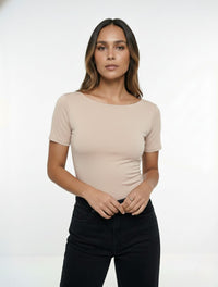 Body para Mujer Manga Corta Antoniette Artesanal Detalle