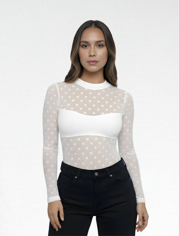 Body Para Mujer Mesh Cuello Medio  - The Angeles