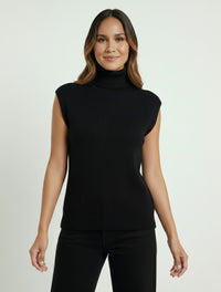 Chaleco Tejido Cuello Alto Para Mujer - The Estapé