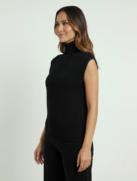 Chaleco Tejido Cuello Alto Para Mujer - The Estapé