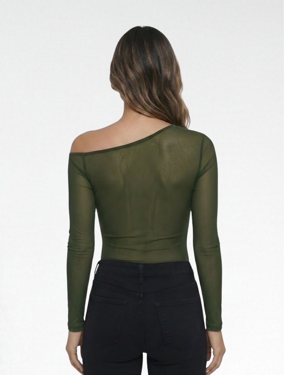 Body Para Mujer Mesh Escote Asimetrico - The Solar