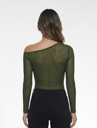 Body Para Mujer Mesh Escote Asimetrico - The Solar